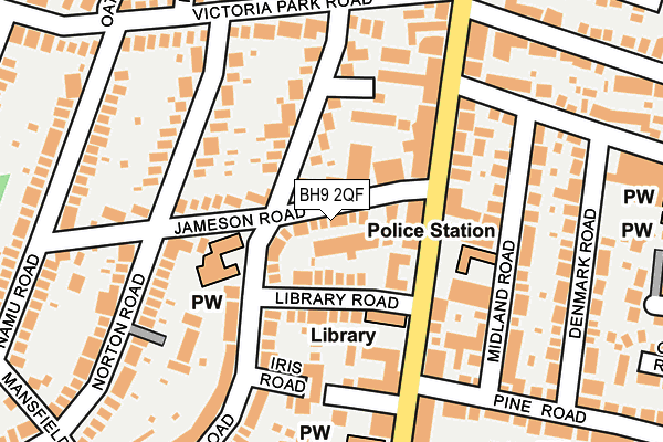 BH9 2QF map - OS OpenMap – Local (Ordnance Survey)