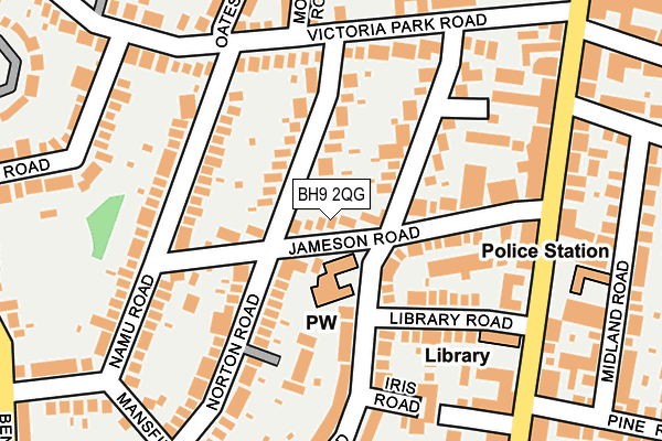 BH9 2QG map - OS OpenMap – Local (Ordnance Survey)