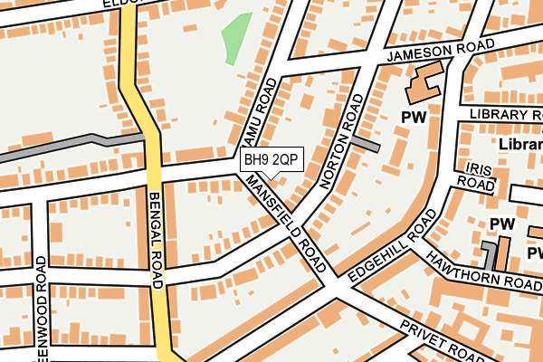BH9 2QP map - OS OpenMap – Local (Ordnance Survey)