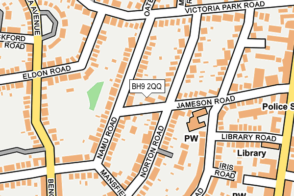 BH9 2QQ map - OS OpenMap – Local (Ordnance Survey)