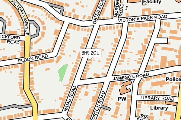 BH9 2QU map - OS OpenMap – Local (Ordnance Survey)