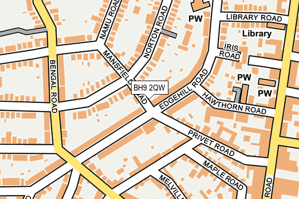 BH9 2QW map - OS OpenMap – Local (Ordnance Survey)
