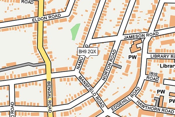 BH9 2QX map - OS OpenMap – Local (Ordnance Survey)