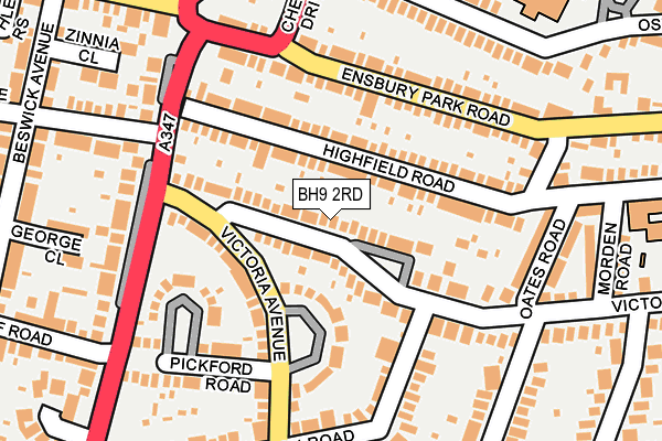 BH9 2RD map - OS OpenMap – Local (Ordnance Survey)