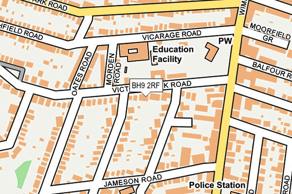 BH9 2RF map - OS OpenMap – Local (Ordnance Survey)