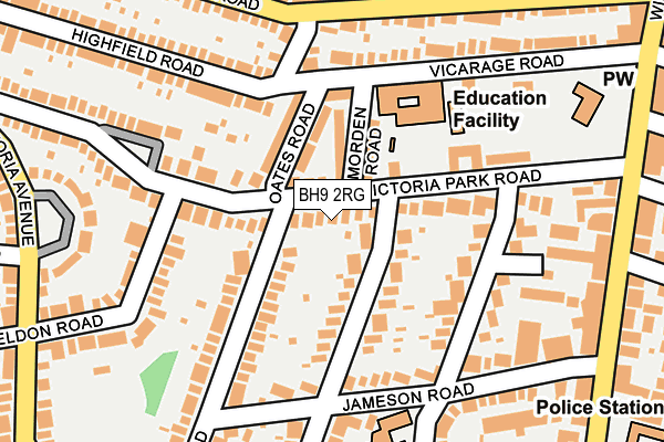 BH9 2RG map - OS OpenMap – Local (Ordnance Survey)