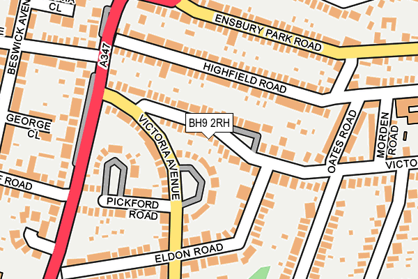 BH9 2RH map - OS OpenMap – Local (Ordnance Survey)