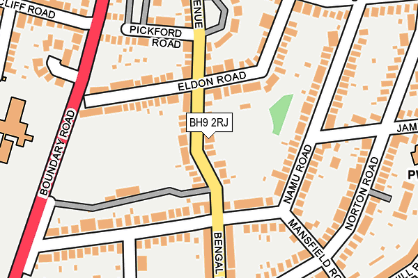 BH9 2RJ map - OS OpenMap – Local (Ordnance Survey)