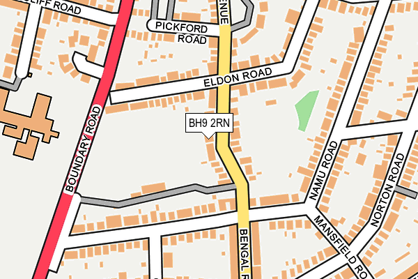 BH9 2RN map - OS OpenMap – Local (Ordnance Survey)