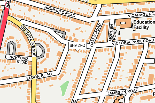 BH9 2RQ map - OS OpenMap – Local (Ordnance Survey)