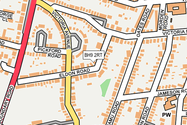 BH9 2RT map - OS OpenMap – Local (Ordnance Survey)