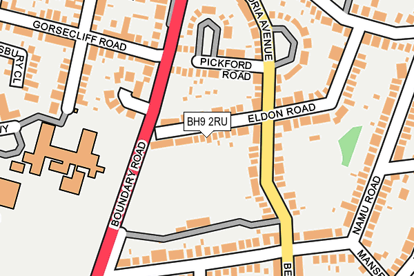 BH9 2RU map - OS OpenMap – Local (Ordnance Survey)
