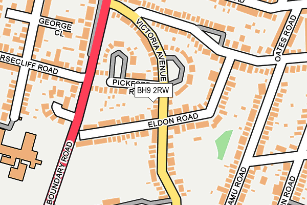 BH9 2RW map - OS OpenMap – Local (Ordnance Survey)