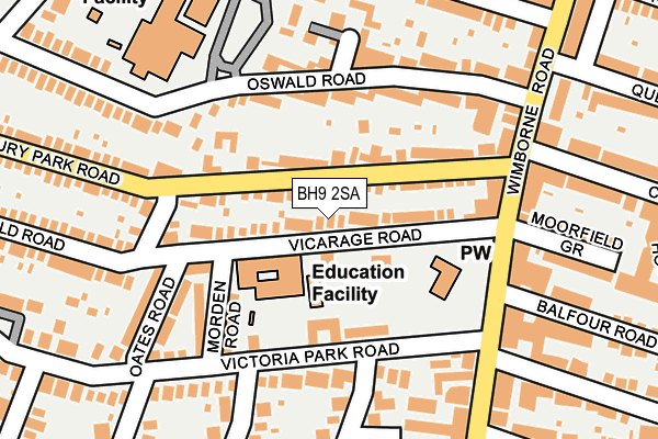 BH9 2SA map - OS OpenMap – Local (Ordnance Survey)