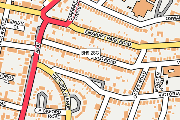 BH9 2SG map - OS OpenMap – Local (Ordnance Survey)