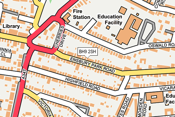 Map of 97 ENSBURY PARK ROAD FREEHOLD LIMITED at local scale