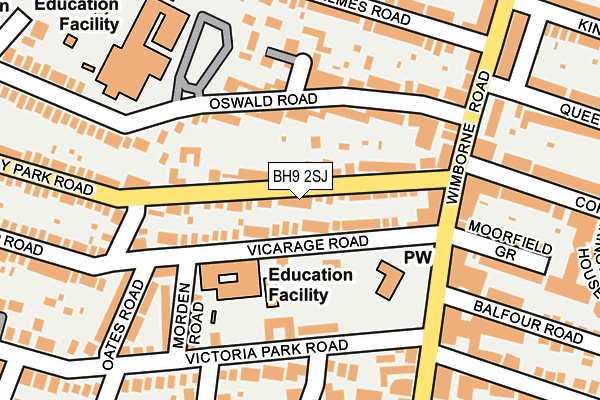 BH9 2SJ map - OS OpenMap – Local (Ordnance Survey)