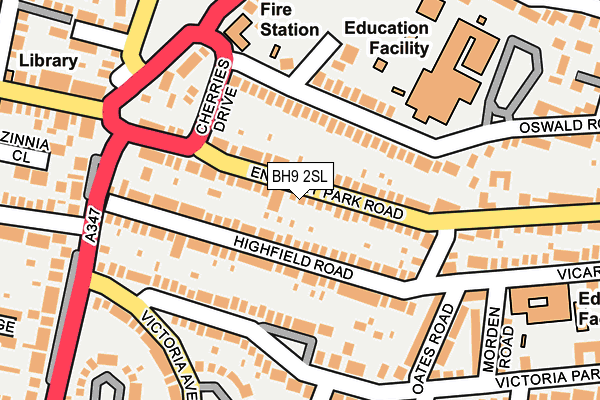 BH9 2SL map - OS OpenMap – Local (Ordnance Survey)