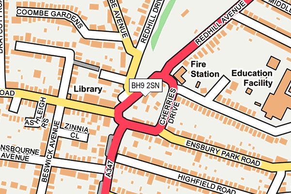 BH9 2SN map - OS OpenMap – Local (Ordnance Survey)