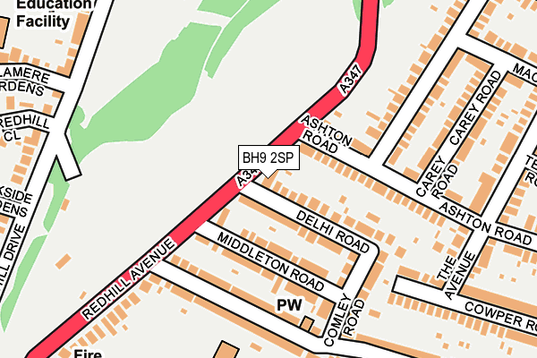 BH9 2SP map - OS OpenMap – Local (Ordnance Survey)