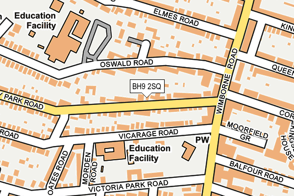 BH9 2SQ map - OS OpenMap – Local (Ordnance Survey)
