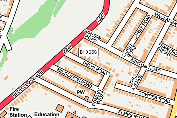 BH9 2SS map - OS OpenMap – Local (Ordnance Survey)