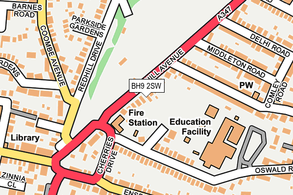 BH9 2SW map - OS OpenMap – Local (Ordnance Survey)