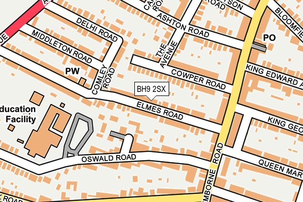 BH9 2SX map - OS OpenMap – Local (Ordnance Survey)