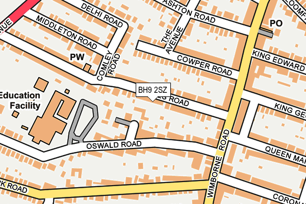 BH9 2SZ map - OS OpenMap – Local (Ordnance Survey)