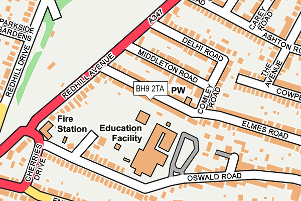 BH9 2TA map - OS OpenMap – Local (Ordnance Survey)