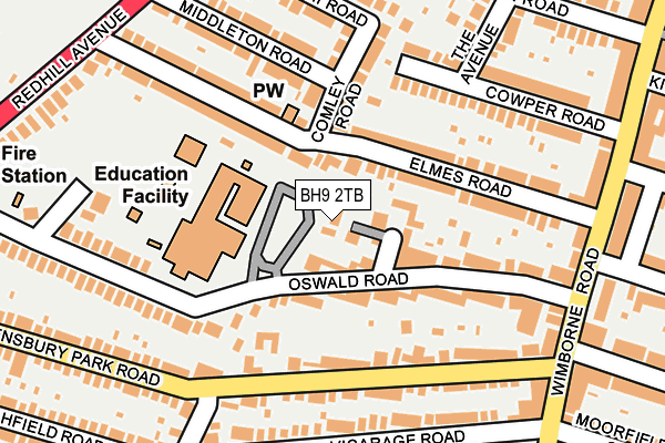 BH9 2TB map - OS OpenMap – Local (Ordnance Survey)