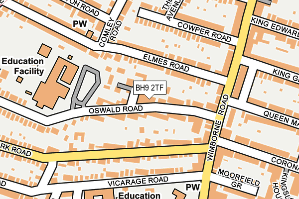 BH9 2TF map - OS OpenMap – Local (Ordnance Survey)