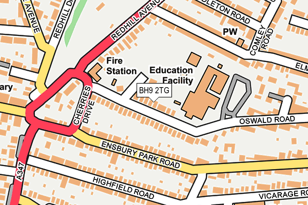 BH9 2TG map - OS OpenMap – Local (Ordnance Survey)