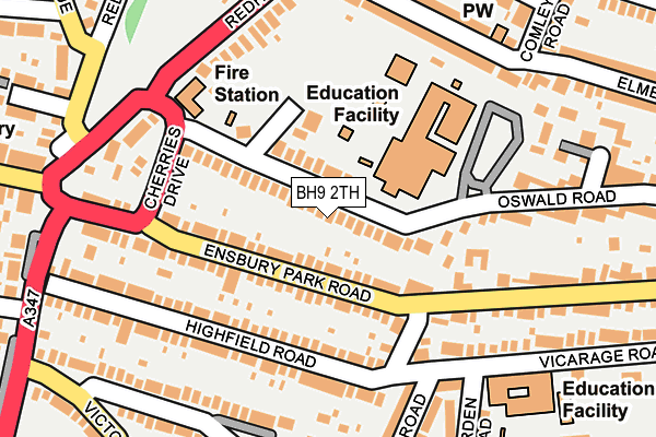 BH9 2TH map - OS OpenMap – Local (Ordnance Survey)