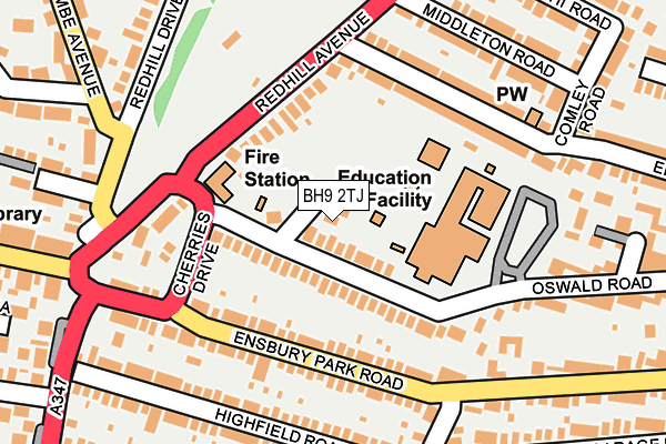 BH9 2TJ map - OS OpenMap – Local (Ordnance Survey)