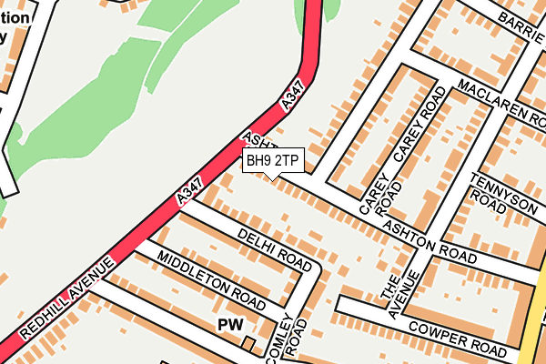 BH9 2TP map - OS OpenMap – Local (Ordnance Survey)