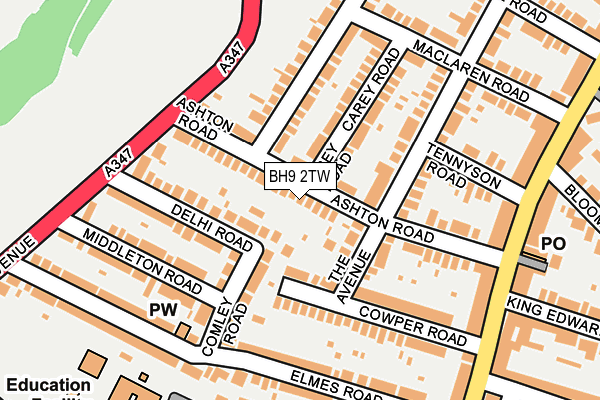 BH9 2TW map - OS OpenMap – Local (Ordnance Survey)