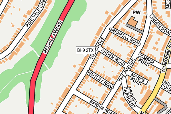 BH9 2TX map - OS OpenMap – Local (Ordnance Survey)