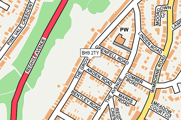 BH9 2TY map - OS OpenMap – Local (Ordnance Survey)