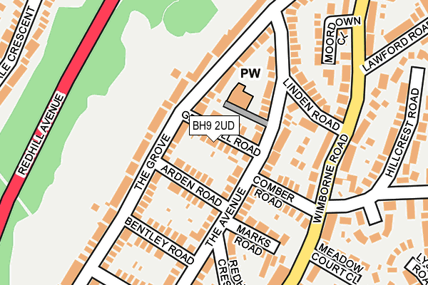 BH9 2UD map - OS OpenMap – Local (Ordnance Survey)