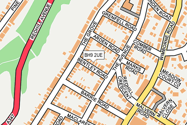 BH9 2UE map - OS OpenMap – Local (Ordnance Survey)