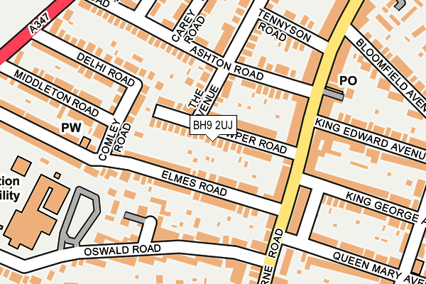 BH9 2UJ map - OS OpenMap – Local (Ordnance Survey)