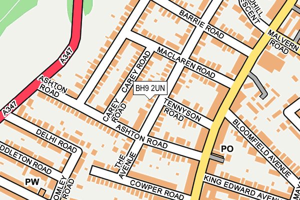 BH9 2UN map - OS OpenMap – Local (Ordnance Survey)