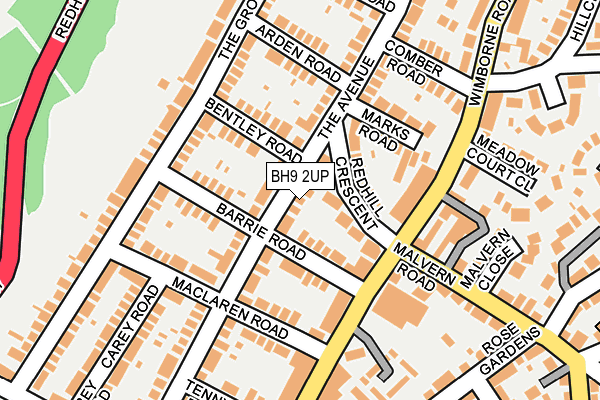 BH9 2UP map - OS OpenMap – Local (Ordnance Survey)