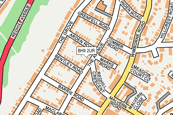 BH9 2UR map - OS OpenMap – Local (Ordnance Survey)