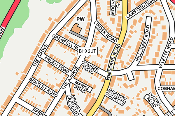 BH9 2UT map - OS OpenMap – Local (Ordnance Survey)