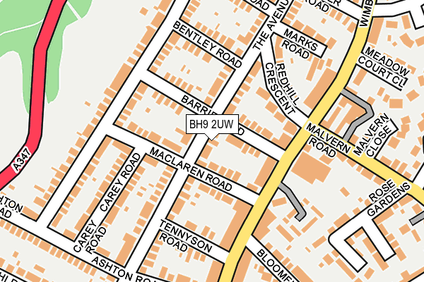 BH9 2UW map - OS OpenMap – Local (Ordnance Survey)