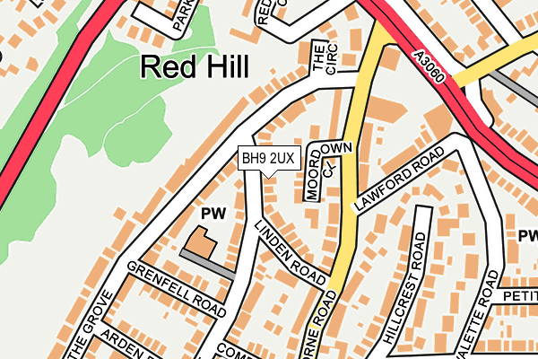 BH9 2UX map - OS OpenMap – Local (Ordnance Survey)