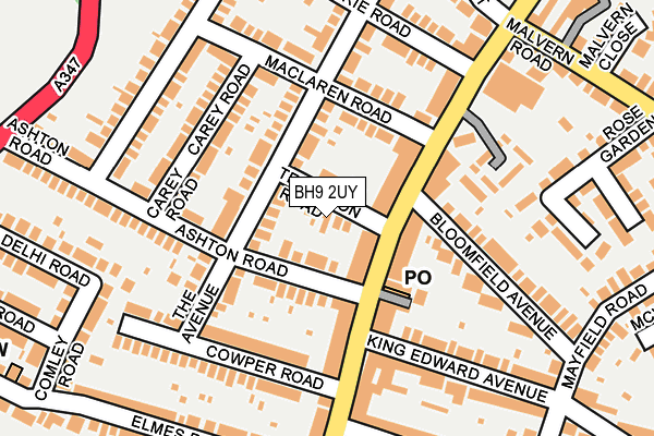 BH9 2UY map - OS OpenMap – Local (Ordnance Survey)