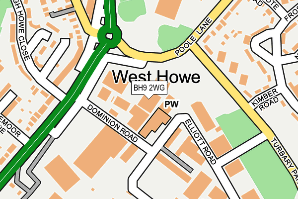 BH9 2WG map - OS OpenMap – Local (Ordnance Survey)